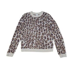 A New Day Size Medium Cheetah Leopard Animal Print Crew Neck Knit Sweater